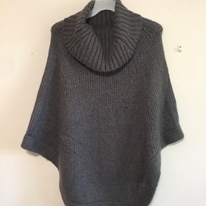 Ann Taylor Loft Grey Chunky Cowl Neck Shawl